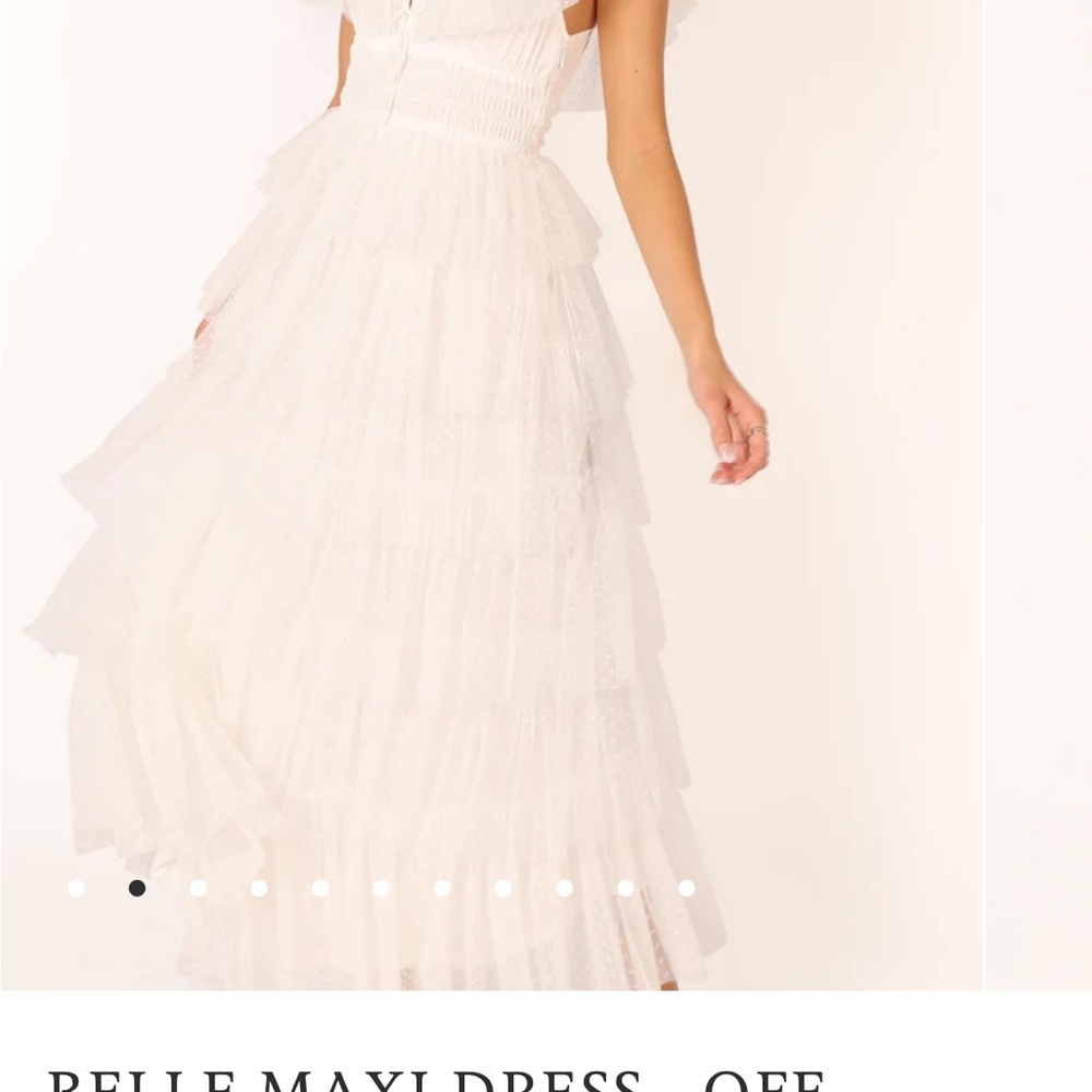 Petal & Pup White Ruffled Tiered Maxi Dress